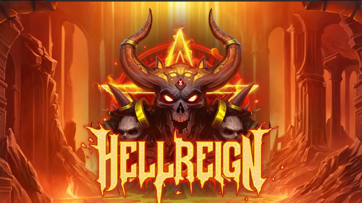 Tampilan visual slot Hellreign Scatter Magnet dengan tema neraka yang mencekam